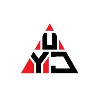 création de logo de lettre triangle uyj avec forme de triangle. monogramme de conception de logo triangle uyj. modèle de logo vectoriel triangle uyj avec couleur rouge. logo triangulaire uyj logo simple, élégant et luxueux.