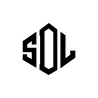 création de logo de lettre sdl avec forme de polygone. création de logo en forme de polygone et de cube sdl. modèle de logo vectoriel sdl hexagone couleurs blanches et noires. monogramme sdl, logo d'entreprise et immobilier.