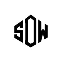 création de logo de lettre sdw avec forme de polygone. création de logo en forme de polygone et de cube sdw. modèle de logo vectoriel hexagone sdw couleurs blanches et noires. monogramme sdw, logo d'entreprise et immobilier.
