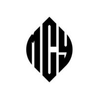 création de logo de lettre de cercle mcy avec forme de cercle et d'ellipse. lettres ellipse mcy avec style typographique. les trois initiales forment un logo circulaire. mcy cercle emblème abstrait monogramme lettre marque vecteur. vecteur