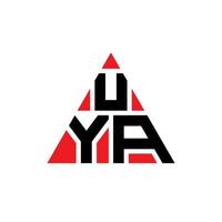 création de logo de lettre triangle uya avec forme de triangle. monogramme de conception de logo triangle uya. modèle de logo vectoriel triangle uya avec couleur rouge. logo triangulaire uya logo simple, élégant et luxueux.
