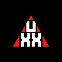 création de logo de lettre triangle uxx avec forme de triangle. monogramme de conception de logo triangle uxx. modèle de logo vectoriel triangle uxx avec couleur rouge. logo triangulaire uxx logo simple, élégant et luxueux.