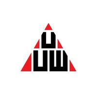 création de logo de lettre triangle uuw avec forme de triangle. monogramme de conception de logo triangle uuw. modèle de logo vectoriel triangle uuw avec couleur rouge. uuw logo triangulaire logo simple, élégant et luxueux.