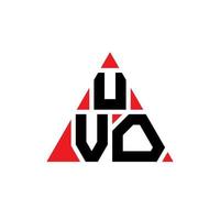 création de logo de lettre triangle uvo avec forme de triangle. monogramme de conception de logo triangle uvo. modèle de logo vectoriel triangle uvo avec couleur rouge. logo triangulaire uvo logo simple, élégant et luxueux.