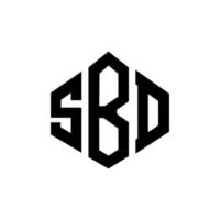 création de logo de lettre sbd avec forme de polygone. création de logo en forme de polygone et de cube sbd. modèle de logo vectoriel hexagone sbd couleurs blanches et noires. monogramme sbd, logo commercial et immobilier.