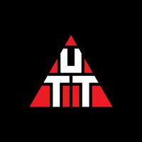 création de logo de lettre triangle utt avec forme de triangle. monogramme de conception de logo triangle utt. modèle de logo vectoriel triangle utt avec couleur rouge. utt logo triangulaire logo simple, élégant et luxueux.