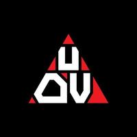 création de logo de lettre triangle uov avec forme de triangle. monogramme de conception de logo triangle uov. modèle de logo vectoriel triangle uov avec couleur rouge. logo triangulaire uov logo simple, élégant et luxueux.