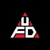 création de logo de lettre triangle ufd avec forme de triangle. monogramme de conception de logo triangle ufd. modèle de logo vectoriel triangle ufd avec couleur rouge. logo triangulaire ufd logo simple, élégant et luxueux.