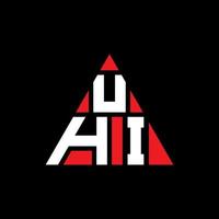 création de logo de lettre triangle uhi avec forme de triangle. monogramme de conception de logo triangle uhi. modèle de logo vectoriel triangle uhi avec couleur rouge. logo triangulaire uhi logo simple, élégant et luxueux.