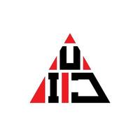 création de logo de lettre triangle uij avec forme de triangle. monogramme de conception de logo triangle uij. modèle de logo vectoriel triangle uij avec couleur rouge. logo triangulaire uij logo simple, élégant et luxueux.