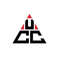 création de logo de lettre triangle ucc avec forme de triangle. monogramme de conception de logo triangle ucc. modèle de logo vectoriel triangle ucc avec couleur rouge. logo triangulaire ucc logo simple, élégant et luxueux.