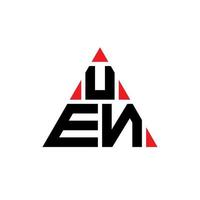 création de logo de lettre triangle uen avec forme de triangle. monogramme de conception de logo triangle uen. modèle de logo vectoriel triangle uen avec couleur rouge. uen logo triangulaire logo simple, élégant et luxueux.
