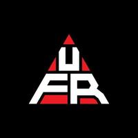 création de logo de lettre triangle ufr avec forme de triangle. monogramme de conception de logo triangle ufr. modèle de logo vectoriel triangle ufr avec couleur rouge. logo triangulaire ufr logo simple, élégant et luxueux.