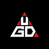 création de logo de lettre triangle ugd avec forme de triangle. monogramme de conception de logo triangle ugd. modèle de logo vectoriel triangle ugd avec couleur rouge. logo triangulaire ugd logo simple, élégant et luxueux.