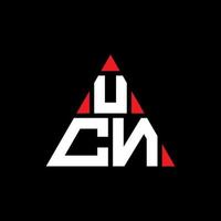création de logo de lettre triangle ucn avec forme de triangle. monogramme de conception de logo triangle ucn. modèle de logo vectoriel triangle ucn avec couleur rouge. logo triangulaire ucn logo simple, élégant et luxueux.