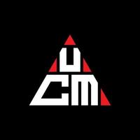 création de logo de lettre triangle ucm avec forme de triangle. monogramme de conception de logo triangle ucm. modèle de logo vectoriel triangle ucm avec couleur rouge. logo triangulaire ucm logo simple, élégant et luxueux.