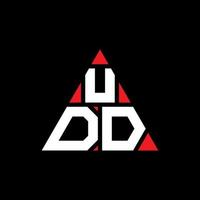 création de logo de lettre triangle udd avec forme de triangle. monogramme de conception de logo triangle udd. modèle de logo vectoriel triangle udd avec couleur rouge. logo triangulaire udd logo simple, élégant et luxueux.