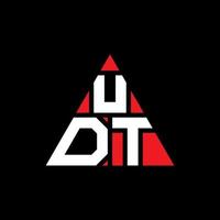 création de logo de lettre triangle udt avec forme de triangle. monogramme de conception de logo triangle udt. modèle de logo vectoriel triangle udt avec couleur rouge. logo triangulaire udt logo simple, élégant et luxueux.