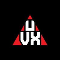 création de logo de lettre triangle uvx avec forme de triangle. monogramme de conception de logo triangle uvx. modèle de logo vectoriel triangle uvx avec couleur rouge. logo triangulaire uvx logo simple, élégant et luxueux.