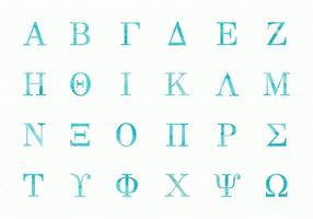 Vecteur en majuscule en alphabet aquarien grec gratuit