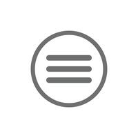 eps10 vecteur gris hamburger menu bar icône d'art en ligne ou logo en cercle arrondi épais isolé sur fond blanc