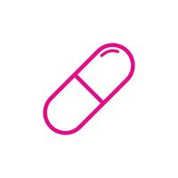 eps10 icône de contour de capsule vecteur rose isolé sur fond blanc. symbole d'art en ligne de pilule dans un style moderne et plat simple pour la conception de votre site Web, l'interface utilisateur, le logo, le pictogramme et l'application mobile