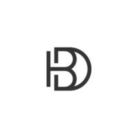 lettre initiale bd ou db modèle vectoriel de conception de logo monogramme