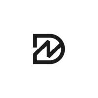 lettre dn ou nd monogramme logo design modèle vectoriel simple et élégant
