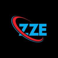 logo zze. lettre zze. création de logo de lettre zze. initiales logo zze liées avec un cercle et un logo monogramme majuscule. typographie zze pour la technologie, les affaires et la marque immobilière. vecteur