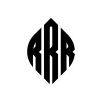 création de logo de lettre de cercle rrr avec forme de cercle et d'ellipse. lettres ellipse rrr avec style typographique. les trois initiales forment un logo circulaire. rrr cercle emblème abstrait monogramme lettre marque vecteur. vecteur