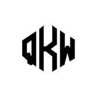 création de logo de lettre qkw avec forme de polygone. création de logo en forme de polygone et de cube qkw. modèle de logo vectoriel qkw hexagone couleurs blanches et noires. monogramme qkw, logo d'entreprise et immobilier.