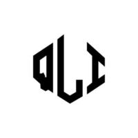 création de logo de lettre qli avec forme de polygone. création de logo en forme de polygone et de cube qli. modèle de logo vectoriel qli hexagone couleurs blanches et noires. monogramme qli, logo d'entreprise et immobilier.