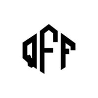 création de logo de lettre qff avec forme de polygone. création de logo en forme de polygone et de cube qff. modèle de logo vectoriel qff hexagone couleurs blanches et noires. monogramme qff, logo d'entreprise et immobilier.