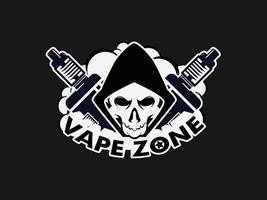 logo vape à capuche tête de mort vecteur