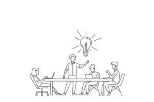 dessin animé du concept de travail d'équipe de réunion d'affaires vecteur