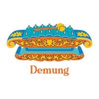 demung gamelan dans un style design plat vecteur