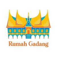 rumah gadang dans un style design plat vecteur