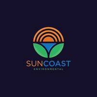 conception de logo environnemental sun coast vecteur premium