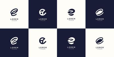 ensemble de modèle de conception de logo abstrait lettre initiale e. icônes pour les affaires de luxe, élégantes, simples. vecteur premium