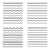couleur du modèle d'icône de ligne d'onde modifiable. soulignements noirs, extrémité lisse gribouillis horizontaux sinueux symbole vecteur signe illustration isolée pour la conception graphique et web.