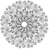 mandala antistress avec des éléments abstraits floraux, coloriage zen avec des boucles et des griffonnages vecteur