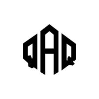 création de logo de lettre qaq avec forme de polygone. création de logo en forme de polygone et de cube qaq. modèle de logo vectoriel qaq hexagone couleurs blanches et noires. monogramme qaq, logo d'entreprise et immobilier.