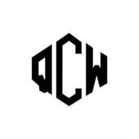 création de logo de lettre qcw avec forme de polygone. création de logo en forme de polygone et de cube qcw. modèle de logo vectoriel qcw hexagone couleurs blanches et noires. monogramme qcw, logo d'entreprise et immobilier.