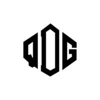 création de logo de lettre qdg avec forme de polygone. création de logo en forme de polygone et de cube qdg. modèle de logo vectoriel qdg hexagone couleurs blanches et noires. monogramme qdg, logo d'entreprise et immobilier.