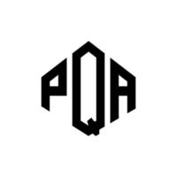 création de logo de lettre pqa avec forme de polygone. création de logo en forme de polygone et de cube pqa. modèle de logo vectoriel pqa hexagone couleurs blanches et noires. monogramme pqa, logo d'entreprise et immobilier.