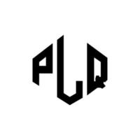 création de logo de lettre plq avec forme de polygone. création de logo en forme de polygone et de cube plq. modèle de logo vectoriel plq hexagone couleurs blanches et noires. monogramme plq, logo d'entreprise et immobilier.