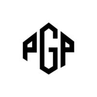 création de logo de lettre pgp avec forme de polygone. création de logo en forme de polygone et de cube pgp. modèle de logo vectoriel pgp hexagone couleurs blanches et noires. monogramme pgp, logo d'entreprise et immobilier.