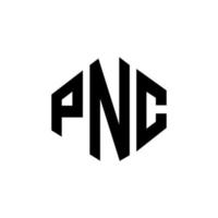 création de logo de lettre pnc avec forme de polygone. création de logo en forme de polygone et de cube pnc. modèle de logo vectoriel pnc hexagone couleurs blanches et noires. monogramme pnc, logo d'entreprise et immobilier.