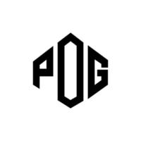 création de logo de lettre pog avec forme de polygone. création de logo en forme de polygone et de cube pog. modèle de logo vectoriel pog hexagone couleurs blanches et noires. monogramme pog, logo d'entreprise et immobilier.