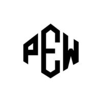 création de logo de lettre pew avec forme de polygone. création de logo en forme de polygone et de cube. modèle de logo vectoriel pew hexagone couleurs blanches et noires. monogramme pew, logo d'entreprise et immobilier.